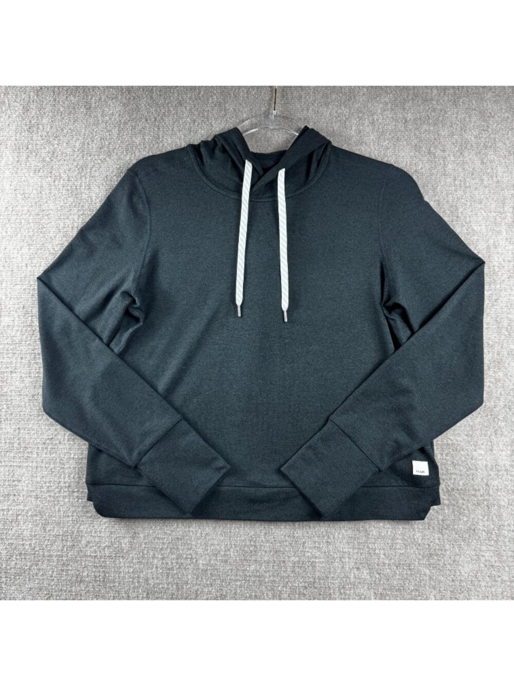 Vuori Halo Essential Hoodie Womens S Black Heather DreamKnit Lightweight Cropped
